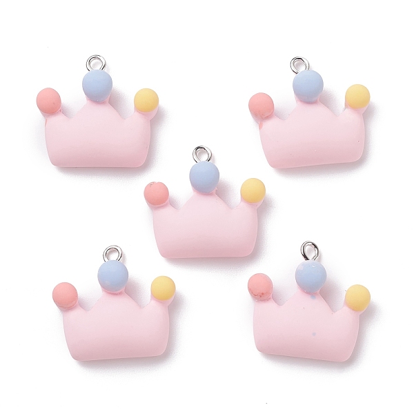PandaHall Opaque Resin Pendants, with Platinum Tone Iron Loops, Crown, Colorful, 23x24x8mm, Hole: 2mm Iron+Resin Crown Pink
PandaHall Opaque Resin Pendants, with Platinum Tone Iron Loops, Crown, Colorful, 23x24x8mm, Hole: 2mm Iron+Resin Crown Pink
