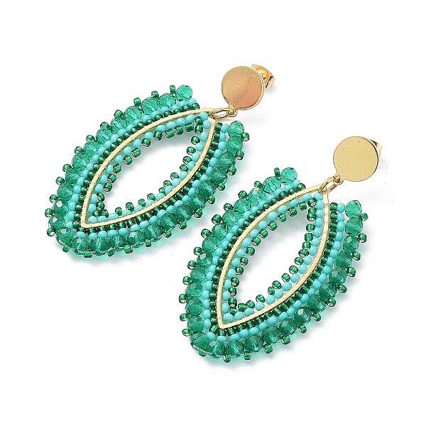 PandaHall Vacuum Plating 304 Stainless Steel Earrings, Glass Seed Beaded Horse Eye Dangle Stud Earrings, Medium Aquamarine, 63mm Seed Beads...
PandaHall Vacuum Plating 304 Stainless Steel Earrings, Glass Seed Beaded Horse Eye Dangle Stud Earrings, Medium Aquamarine, 63mm Seed Beads...