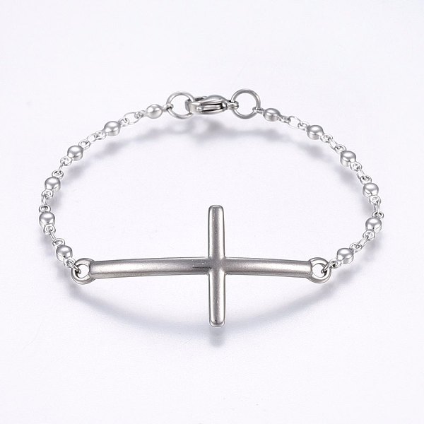 PandaHall 304 Stainless Steel Link Bracelets, with Lobster Claw Clasps, Cross & Flat Round, Stainless Steel Color, 6-7/8 inch(17.5cm), 3mm...
PandaHall 304 Stainless Steel Link Bracelets, with Lobster Claw Clasps, Cross & Flat Round, Stainless Steel Color, 6-7/8 inch(17.5cm), 3mm...
