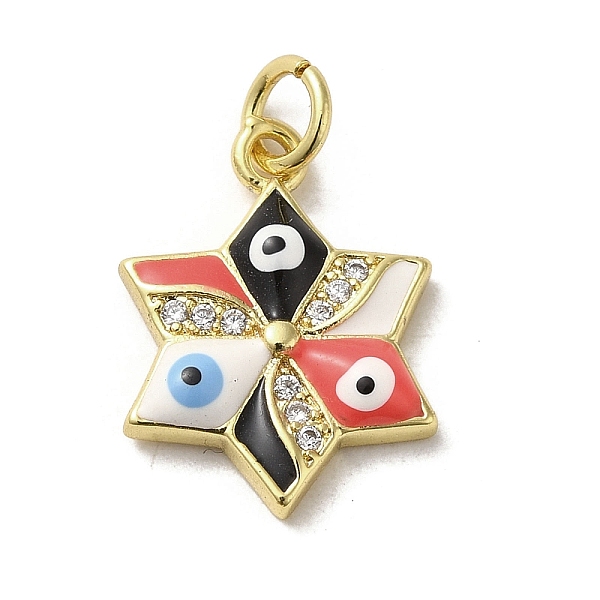 PandaHall Brass Micro Pave Cubic Zirconia Pendants, with Enamel, with Jump Ring, Real 18K Gold Plated, Star with Evil Eye, Red...
PandaHall Brass Micro Pave Cubic Zirconia Pendants, with Enamel, with Jump Ring, Real 18K Gold Plated, Star with Evil Eye, Red...