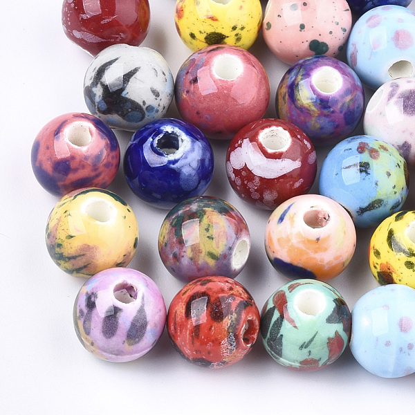 PandaHall Handmade Porcelain Beads, Fancy Antique Glazed Porcelain, Round, Mixed Color, 10.5x9.5mm, Hole: 2.5mm Porcelain Round Multicolor
PandaHall Handmade Porcelain Beads, Fancy Antique Glazed Porcelain, Round, Mixed Color, 10.5x9.5mm, Hole: 2.5mm Porcelain Round Multicolor