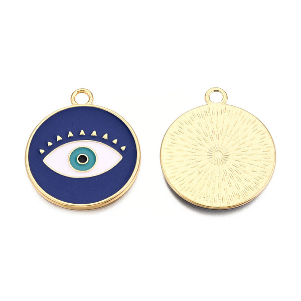 PandaHall Rack Plating Alloy Enamel Pendants, Light Gold, Cadmium Free & Nickel Free & Lead Free, Flat Round with Evil Eye, Dark Blue...
PandaHall Rack Plating Alloy Enamel Pendants, Light Gold, Cadmium Free & Nickel Free & Lead Free, Flat Round with Evil Eye, Dark Blue...