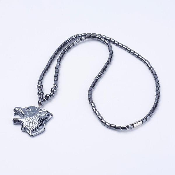 PandaHall Non-Magnetic Synthetic Hematite Pendant Necklaces, with Magnetic Clasps, Wolf Head, 20.2 inch(51.5cm) Non-magnetic Hematite Black
PandaHall Non-Magnetic Synthetic Hematite Pendant Necklaces, with Magnetic Clasps, Wolf Head, 20.2 inch(51.5cm) Non-magnetic Hematite Black