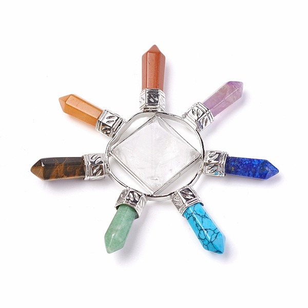 PandaHall Chakra Jewelry, Natural & Synthetic Mixed Stone Pyramid Home Display Decorations, with Brass Findings and Natural Quartz Crystal...
PandaHall Chakra Jewelry, Natural & Synthetic Mixed Stone Pyramid Home Display Decorations, with Brass Findings and Natural Quartz Crystal...