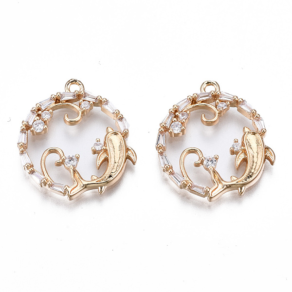 PandaHall Brass Micro Pave Clear Cubic Zirconia Pendants, Long-Lasting Plated, Cadmium Free & Lead Free, Flat Round with Fish, Light Gold...
PandaHall Brass Micro Pave Clear Cubic Zirconia Pendants, Long-Lasting Plated, Cadmium Free & Lead Free, Flat Round with Fish, Light Gold...