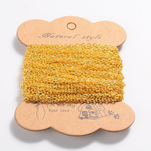 PandaHall Iron Cable Chains, Textured, Unwelded, Oval, Golden Color, 3x2x0.5mm Iron
PandaHall Iron Cable Chains, Textured, Unwelded, Oval, Golden Color, 3x2x0.5mm Iron
