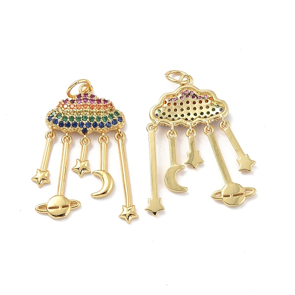 PandaHall Brass Micro Pave Colorful Cubic Zirconia Pendants, with Jump Ring, Cloud with Moon & Star & Planet Charm, Real 18K Gold Plated...
PandaHall Brass Micro Pave Colorful Cubic Zirconia Pendants, with Jump Ring, Cloud with Moon & Star & Planet Charm, Real 18K Gold Plated...