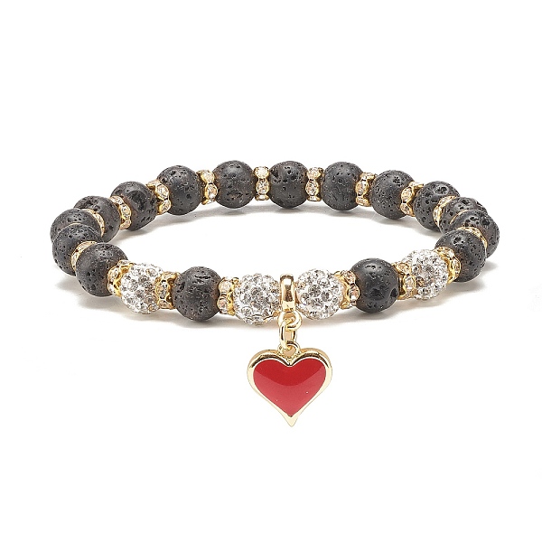 PandaHall Natural Lava Rock Stretch Bracelet with Crystal Rhinestone, Essential Oil Gemstone Bracelet with Heart Charm for Women, Black...
PandaHall Natural Lava Rock Stretch Bracelet with Crystal Rhinestone, Essential Oil Gemstone Bracelet with Heart Charm for Women, Black...