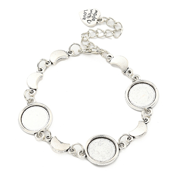 PandaHall Antique Silver Plated Alloy Link Chain Bracelet Making, Fit for Cabochons, Moon, 6-3/4 inch(17.1cm), Tray: 12mm Alloy Moon
PandaHall Antique Silver Plated Alloy Link Chain Bracelet Making, Fit for Cabochons, Moon, 6-3/4 inch(17.1cm), Tray: 12mm Alloy Moon
