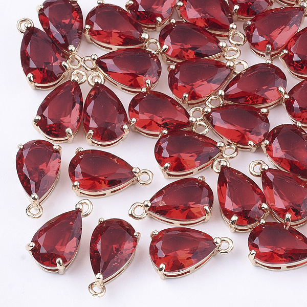 PandaHall Transparent Glass Charms, with Brass Findings, Faceted, Teardrop, Light Gold, Red, 15x8x6mm, Hole: 1.2mm Brass+Glass Teardrop Red
PandaHall Transparent Glass Charms, with Brass Findings, Faceted, Teardrop, Light Gold, Red, 15x8x6mm, Hole: 1.2mm Brass+Glass Teardrop Red