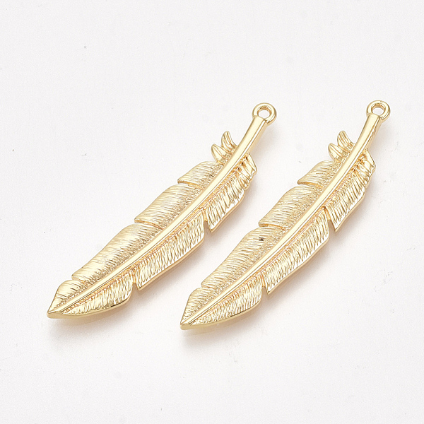 PandaHall Brass Pendants, Feather, Real 18K Gold Plated, 37x7.5x1.5mm, Hole: 1mm Brass Feather
PandaHall Brass Pendants, Feather, Real 18K Gold Plated, 37x7.5x1.5mm, Hole: 1mm Brass Feather