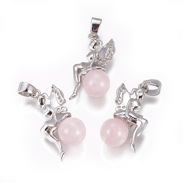 PandaHall Natural Rose Quartz Pendants, with Platinum Tone Brass Findings, Fairy, 25~26x12~13x8mm, Hole: 3.5x5.5mm Rose Quartz Angel & Fairy
PandaHall Natural Rose Quartz Pendants, with Platinum Tone Brass Findings, Fairy, 25~26x12~13x8mm, Hole: 3.5x5.5mm Rose Quartz Angel & Fairy