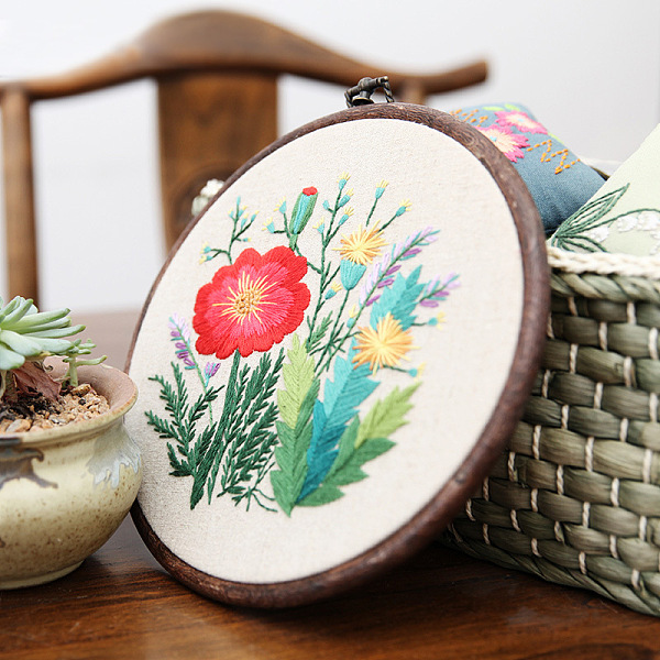 PandaHall DIY Flower Pattern Linen Embroidery Hanging Ornament Kits, including Fabric, Thread, No Embroidery Hoop, Crimson, 20mm Cloth Pink
PandaHall DIY Flower Pattern Linen Embroidery Hanging Ornament Kits, including Fabric, Thread, No Embroidery Hoop, Crimson, 20mm Cloth Pink