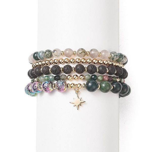PandaHall 5Pcs 5 Style Natural Mixed Gemstone Beaded Stretch Bracelets Set, Brass Star Charms Stackable Bracelets for Women, Inner Diameter...
PandaHall 5Pcs 5 Style Natural Mixed Gemstone Beaded Stretch Bracelets Set, Brass Star Charms Stackable Bracelets for Women, Inner Diameter...