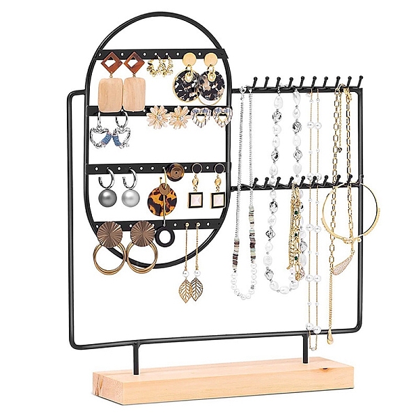 PandaHall Carbon Steel Jewelry Display Stands with Wooden Base, Tabletop Jewelry Organizer Rack for Necklaces, Earrings, Bracelets Storage..., Black
PandaHall Carbon Steel Jewelry Display Stands with Wooden Base, Tabletop Jewelry Organizer Rack for Necklaces, Earrings, Bracelets Storage..., Black