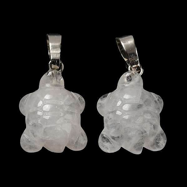 PandaHall Natural Quartz Crystal Pendants, Rock Crystal Pendants, Tortoise Charms, with Rack Plating Platinum Plated Brass Snap on Bails...
PandaHall Natural Quartz Crystal Pendants, Rock Crystal Pendants, Tortoise Charms, with Rack Plating Platinum Plated Brass Snap on Bails...