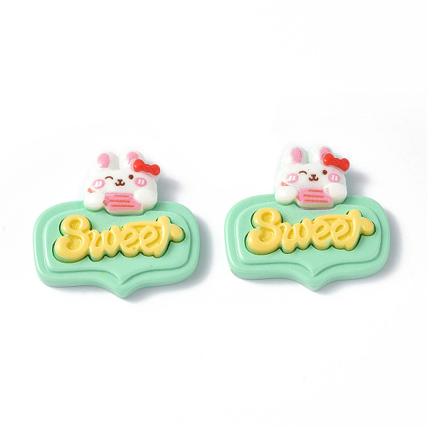 PandaHall Opaque Resin Cabochons, Cartoon Style Speech Bubble Shape with Animal & Word, Rabbit Pattern, 26.5x28.5x6mm Resin Rabbit
PandaHall Opaque Resin Cabochons, Cartoon Style Speech Bubble Shape with Animal & Word, Rabbit Pattern, 26.5x28.5x6mm Resin Rabbit