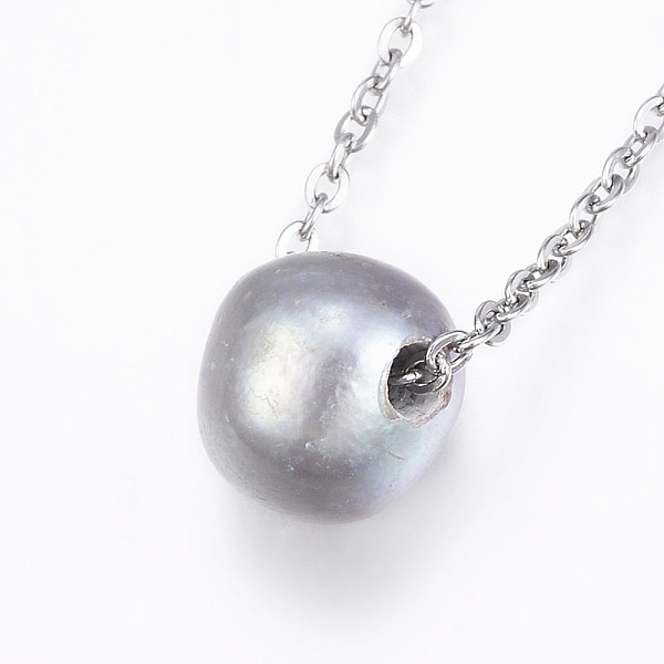 PandaHall 304 Stainless Steel Jewelry Sets, Necklaces and Stud Earrings, with Freshwater Pearl Beads, Stainless Steel Color, 17.72 inch..., Gray
PandaHall 304 Stainless Steel Jewelry Sets, Necklaces and Stud Earrings, with Freshwater Pearl Beads, Stainless Steel Color, 17.72 inch..., Gray