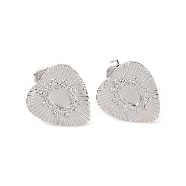 PandaHall Heart 304 Stainless Steel Stud Earrings Findings, Stainless Steel Color, 17x16mm, Tray: 6x4mm 304 Stainless Steel Heart
PandaHall Heart 304 Stainless Steel Stud Earrings Findings, Stainless Steel Color, 17x16mm, Tray: 6x4mm 304 Stainless Steel Heart
