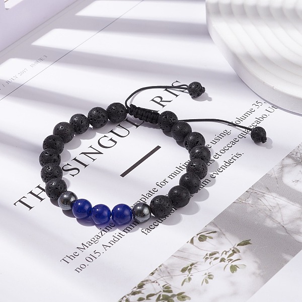 PandaHall Natural Malaysia Jade(Dyed) & Lava Rock & Synthetic Hematite Braided Bead Bracelet, Essential Oil Gemstone Jewelry for Women, Blue...
PandaHall Natural Malaysia Jade(Dyed) & Lava Rock & Synthetic Hematite Braided Bead Bracelet, Essential Oil Gemstone Jewelry for Women, Blue...