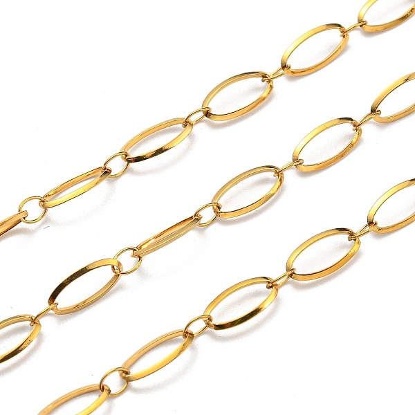 PandaHall 304 Stainless Steel Oval Link Chains, Soldered, with Spool, Real 18K Gold Plated, 9x4.5x1mm, 10m/roll 304 Stainless Steel
PandaHall 304 Stainless Steel Oval Link Chains, Soldered, with Spool, Real 18K Gold Plated, 9x4.5x1mm, 10m/roll 304 Stainless Steel