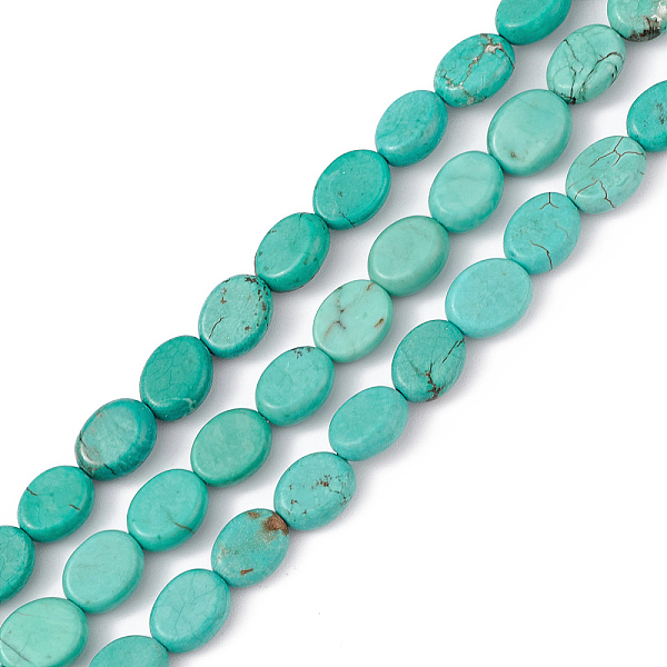 PandaHall Natural Howlite Beads Strands, Dyed, Flat Oval, Dark Turquoise, 9x7~8x3~4mm, Hole: 0.6mm, about 43pcs/strand, 15.35''~15.71''...
PandaHall Natural Howlite Beads Strands, Dyed, Flat Oval, Dark Turquoise, 9x7~8x3~4mm, Hole: 0.6mm, about 43pcs/strand, 15.35''~15.71''...