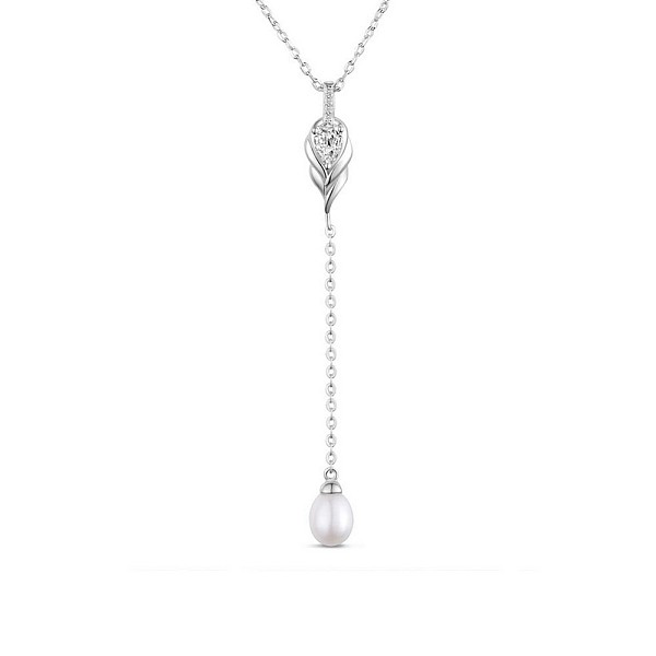 PandaHall SHEGRACE Rhodium Plated 925 Sterling Silver Y-Shape Necklace, with AAA Cubic Zirconia and Pearl Pendant, Platinum, 15.7 inch(40cm)...
PandaHall SHEGRACE Rhodium Plated 925 Sterling Silver Y-Shape Necklace, with AAA Cubic Zirconia and Pearl Pendant, Platinum, 15.7 inch(40cm)...