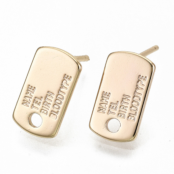 PandaHall Brass Earring Findings, Nickel Free, Rectangle with Word Name & Brith & Tel & Blood Type, Real 18K Gold Plated, 12.5x7mm, Hole...
PandaHall Brass Earring Findings, Nickel Free, Rectangle with Word Name & Brith & Tel & Blood Type, Real 18K Gold Plated, 12.5x7mm, Hole...