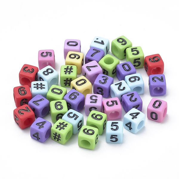 PandaHall Opaque Acrylic Beads, Cube with Number, Mixed Color, 6x6x6mm, Hole: 3.5mm, about 2000pcs/500g Acrylic Cube Multicolor
PandaHall Opaque Acrylic Beads, Cube with Number, Mixed Color, 6x6x6mm, Hole: 3.5mm, about 2000pcs/500g Acrylic Cube Multicolor