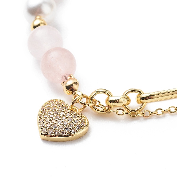 PandaHall Cubic Zirconia Heart Charm Bracelet Brass Chains, Natural Rose Quartz & Shell Pearl Beaded Bracelet for Women, Golden, 7-5/8 inch...
PandaHall Cubic Zirconia Heart Charm Bracelet Brass Chains, Natural Rose Quartz & Shell Pearl Beaded Bracelet for Women, Golden, 7-5/8 inch...