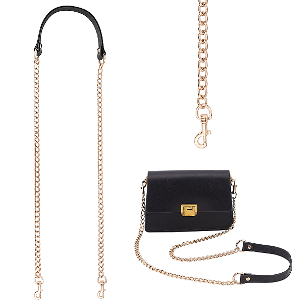 PandaHall Zinc Alloy Curb Chain Crossbody Bag Straps, Leather Bag Chains, with Alloy Swivel Eye Bolt Snap Hooks, Black, 1180mm Alloy Black
PandaHall Zinc Alloy Curb Chain Crossbody Bag Straps, Leather Bag Chains, with Alloy Swivel Eye Bolt Snap Hooks, Black, 1180mm Alloy Black