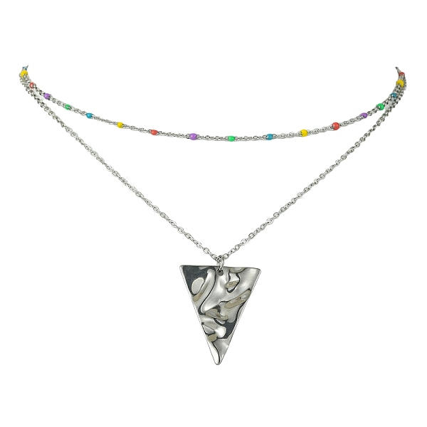 PandaHall 2Pcs 2 Style 201 Stainless Steel Pendant Necklaces Set, Enamel Beaded Chains Necklaces, Triangle, 17.32 inch(44cm), 15.75 inch...
PandaHall 2Pcs 2 Style 201 Stainless Steel Pendant Necklaces Set, Enamel Beaded Chains Necklaces, Triangle, 17.32 inch(44cm), 15.75 inch...