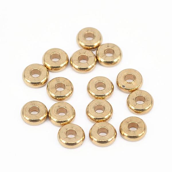 PandaHall Brass Spacer Beads, Flat Round, Nickel Free, Raw(Unplated), 6x2mm, Hole: 2mm Brass Flat Round
PandaHall Brass Spacer Beads, Flat Round, Nickel Free, Raw(Unplated), 6x2mm, Hole: 2mm Brass Flat Round