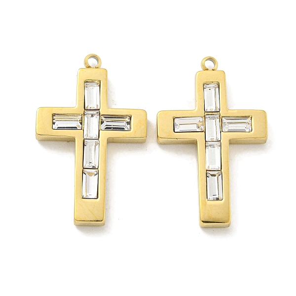 PandaHall Vacuum Plating 304 Stainless Steel Cubic Zirconia Pendants, Cross Charms, Real 18K Gold Plated, 24.8x15x3mm, Hole: 1.2mm Stainless..., Clear
PandaHall Vacuum Plating 304 Stainless Steel Cubic Zirconia Pendants, Cross Charms, Real 18K Gold Plated, 24.8x15x3mm, Hole: 1.2mm Stainless..., Clear