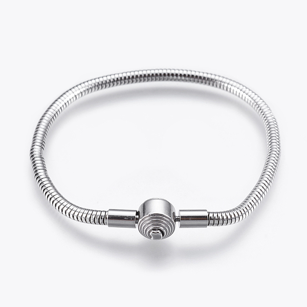 PandaHall 304 Stainless Steel European Style Bracelet Making, with Clasps, Flat Round, Stainless Steel Color, 7-1/8 inch(180mm), 3mm...
PandaHall 304 Stainless Steel European Style Bracelet Making, with Clasps, Flat Round, Stainless Steel Color, 7-1/8 inch(180mm), 3mm...
