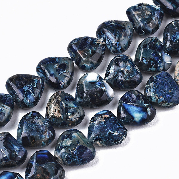 PandaHall Natural Imperial Jasper Beads Strands, Heart, Dyed, Steel Blue, 9~10x10x5mm, Hole: 1.2mm, about 44~45pcs/strand, 15.55~15.94 inch...
PandaHall Natural Imperial Jasper Beads Strands, Heart, Dyed, Steel Blue, 9~10x10x5mm, Hole: 1.2mm, about 44~45pcs/strand, 15.55~15.94 inch...