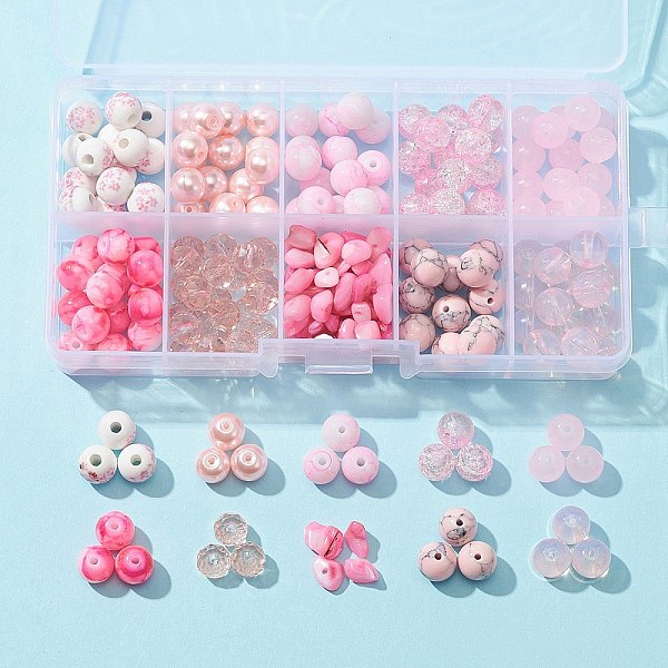 PandaHall DIY Beads Jewelry Making Finding Kit, Including 200Pcs 10 Style Glass & Dyed Synthetic Turquoise Round & Natural Shell Chips &..., Pink
PandaHall DIY Beads Jewelry Making Finding Kit, Including 200Pcs 10 Style Glass & Dyed Synthetic Turquoise Round & Natural Shell Chips &..., Pink