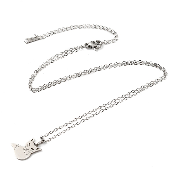 PandaHall 201 Stainless Steel Fox Pendant Necklace with Cable Chains, Stainless Steel Color, 17.72 inch(45cm) 201 Stainless Steel
PandaHall 201 Stainless Steel Fox Pendant Necklace with Cable Chains, Stainless Steel Color, 17.72 inch(45cm) 201 Stainless Steel