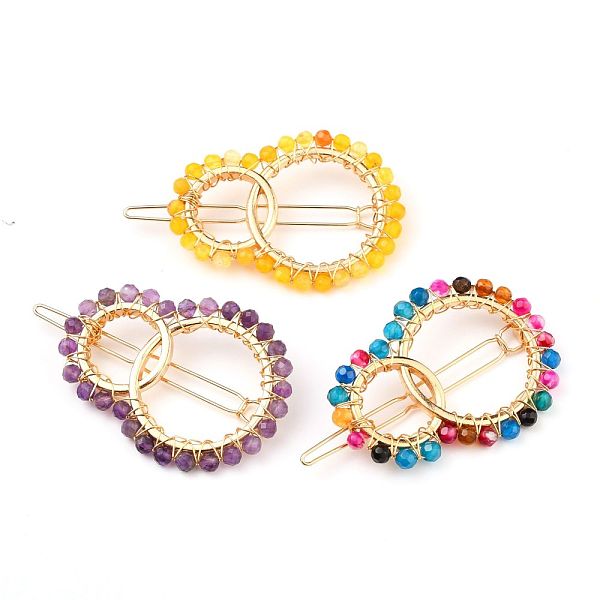 PandaHall Alloy Hollow Geometric Natural Gemstone Beads Hair Barrettes, Ponytail Holder Statement, with Hair Accessories for Women...
PandaHall Alloy Hollow Geometric Natural Gemstone Beads Hair Barrettes, Ponytail Holder Statement, with Hair Accessories for Women...