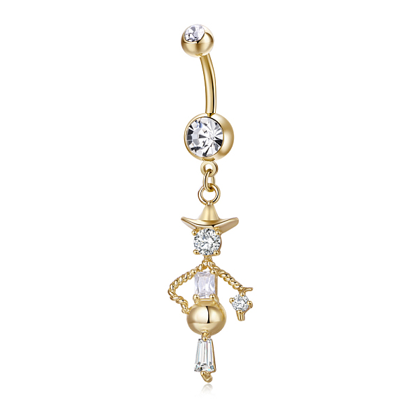 PandaHall Piercing Jewelry, Brass Cubic Zirciona Navel Ring, Belly Rings, with 304 Stainless Steel Bar, Lead Free & Cadmium Free, Scarecrow..., Clear
PandaHall Piercing Jewelry, Brass Cubic Zirciona Navel Ring, Belly Rings, with 304 Stainless Steel Bar, Lead Free & Cadmium Free, Scarecrow..., Clear