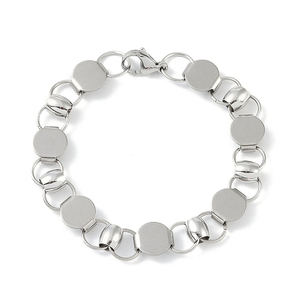PandaHall 201 Stainless Steel Flat Round Link Chain Bracelets for Women Men, Stainless Steel Color, 7-1/4 inch(18.4cm) 201 Stainless Steel
PandaHall 201 Stainless Steel Flat Round Link Chain Bracelets for Women Men, Stainless Steel Color, 7-1/4 inch(18.4cm) 201 Stainless Steel