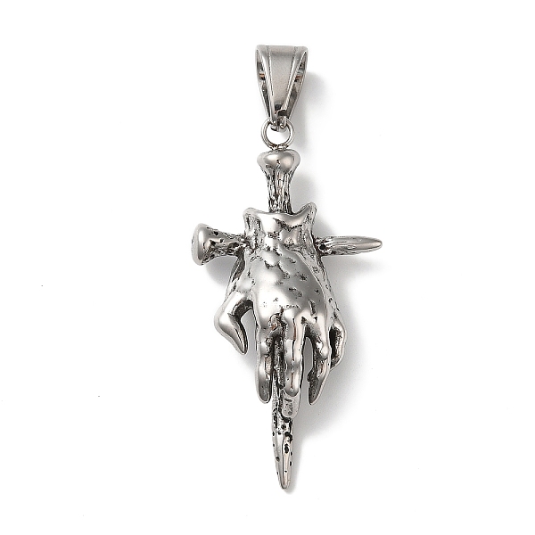 PandaHall 304 Stainless Steel Pendants, Cross with Ghost Hand Charm, Antique Silver, 47x24x11mm, Hole: 8.5x7mm 304 Stainless Steel Cross
PandaHall 304 Stainless Steel Pendants, Cross with Ghost Hand Charm, Antique Silver, 47x24x11mm, Hole: 8.5x7mm 304 Stainless Steel Cross