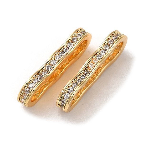 PandaHall Brass Micro Pave Cubic Zirconia Multi-Strand Links, Wavy Rectangle Connector, Spacer Bars, Real 18K Gold Plated, 18.5x2.5x6.5mm..., Clear
PandaHall Brass Micro Pave Cubic Zirconia Multi-Strand Links, Wavy Rectangle Connector, Spacer Bars, Real 18K Gold Plated, 18.5x2.5x6.5mm..., Clear