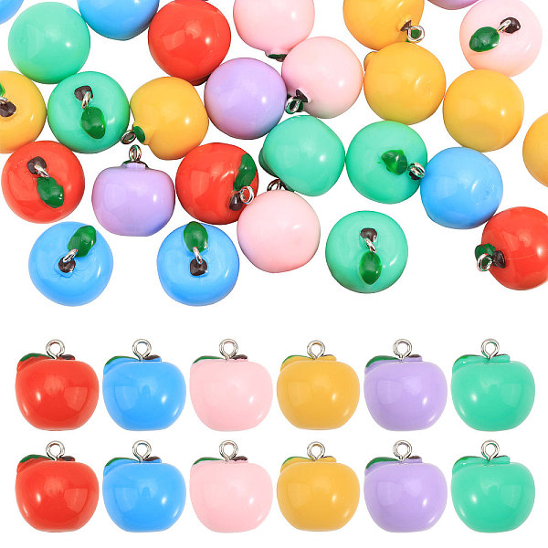 PandaHall CHGCRAFT 36Pcs 6 Colors Opaque Resin Pendants, Apple Charms with Platinum Plated Metal Loops, Mixed Color, 19x17.5mm, Hole: 2mm..., Multicolor
PandaHall CHGCRAFT 36Pcs 6 Colors Opaque Resin Pendants, Apple Charms with Platinum Plated Metal Loops, Mixed Color, 19x17.5mm, Hole: 2mm..., Multicolor
