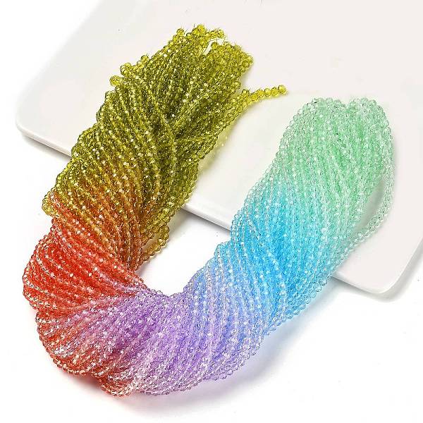 PandaHall Transparent Painted Glass Beads Strands, Faceted, Rondelle, Colorful, 4.5x3.6mm, Hole: 0.8mm, about 120pcs/strand, 16.54''(42cm)...
PandaHall Transparent Painted Glass Beads Strands, Faceted, Rondelle, Colorful, 4.5x3.6mm, Hole: 0.8mm, about 120pcs/strand, 16.54''(42cm)...
