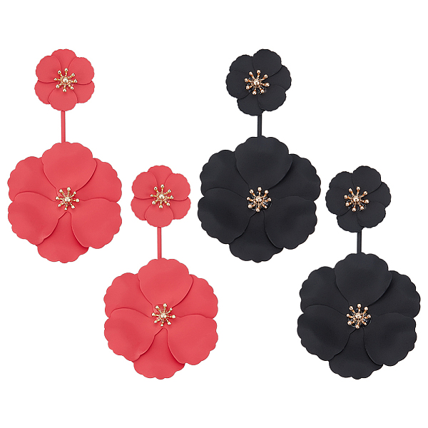 PandaHall ANATTASOUL 2 Pairs 2 Colors Alloy Double Flower Dangle Stud Earrings, Iron Long Drop Earrings for Women, Mixed Color, 80mm, Pin..., Multicolor
PandaHall ANATTASOUL 2 Pairs 2 Colors Alloy Double Flower Dangle Stud Earrings, Iron Long Drop Earrings for Women, Mixed Color, 80mm, Pin..., Multicolor