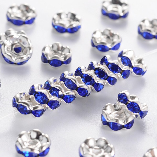 PandaHall Rhinestone Spacer Beads, Grade A, Sapphire Rhinestone, Silver Color Plated, Nickel Free, about 6mm in diameter, 3mm thick, hole..., Blue
PandaHall Rhinestone Spacer Beads, Grade A, Sapphire Rhinestone, Silver Color Plated, Nickel Free, about 6mm in diameter, 3mm thick, hole..., Blue