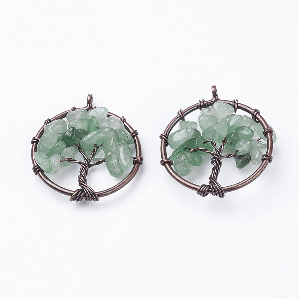 PandaHall Natural Green Aventurine Pendants, with Brass Findings, Red Copper, Flat Round with Tree of Life, 29x5~7mm, Hole: 4.5mm Green...
PandaHall Natural Green Aventurine Pendants, with Brass Findings, Red Copper, Flat Round with Tree of Life, 29x5~7mm, Hole: 4.5mm Green...