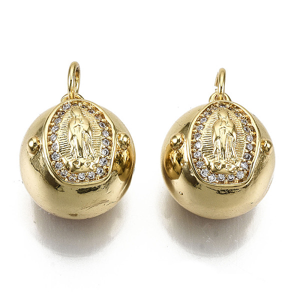 PandaHall Brass Micro Pave Cubic Zirconia Pendants, with Jump Rings, Nickel Free, Round with Nun, Real 16K Gold Plated, Clear, 15x14x12mm...
PandaHall Brass Micro Pave Cubic Zirconia Pendants, with Jump Rings, Nickel Free, Round with Nun, Real 16K Gold Plated, Clear, 15x14x12mm...