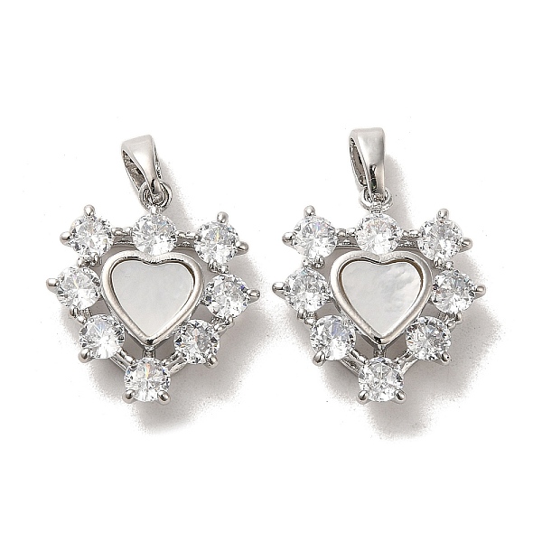 PandaHall Brass Micro Pave Cubic Zirconia Pendants, with Shell, Heart, Platinum, 17x16x5mm, Hole: 5x3mm Brass+Cubic Zirconia+Shell Heart..., Clear
PandaHall Brass Micro Pave Cubic Zirconia Pendants, with Shell, Heart, Platinum, 17x16x5mm, Hole: 5x3mm Brass+Cubic Zirconia+Shell Heart..., Clear